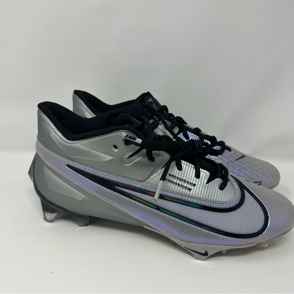 Nike Vapor Edge Elite Light Smoke Silver and Black Men’s Football‎ Cleats Sz 11